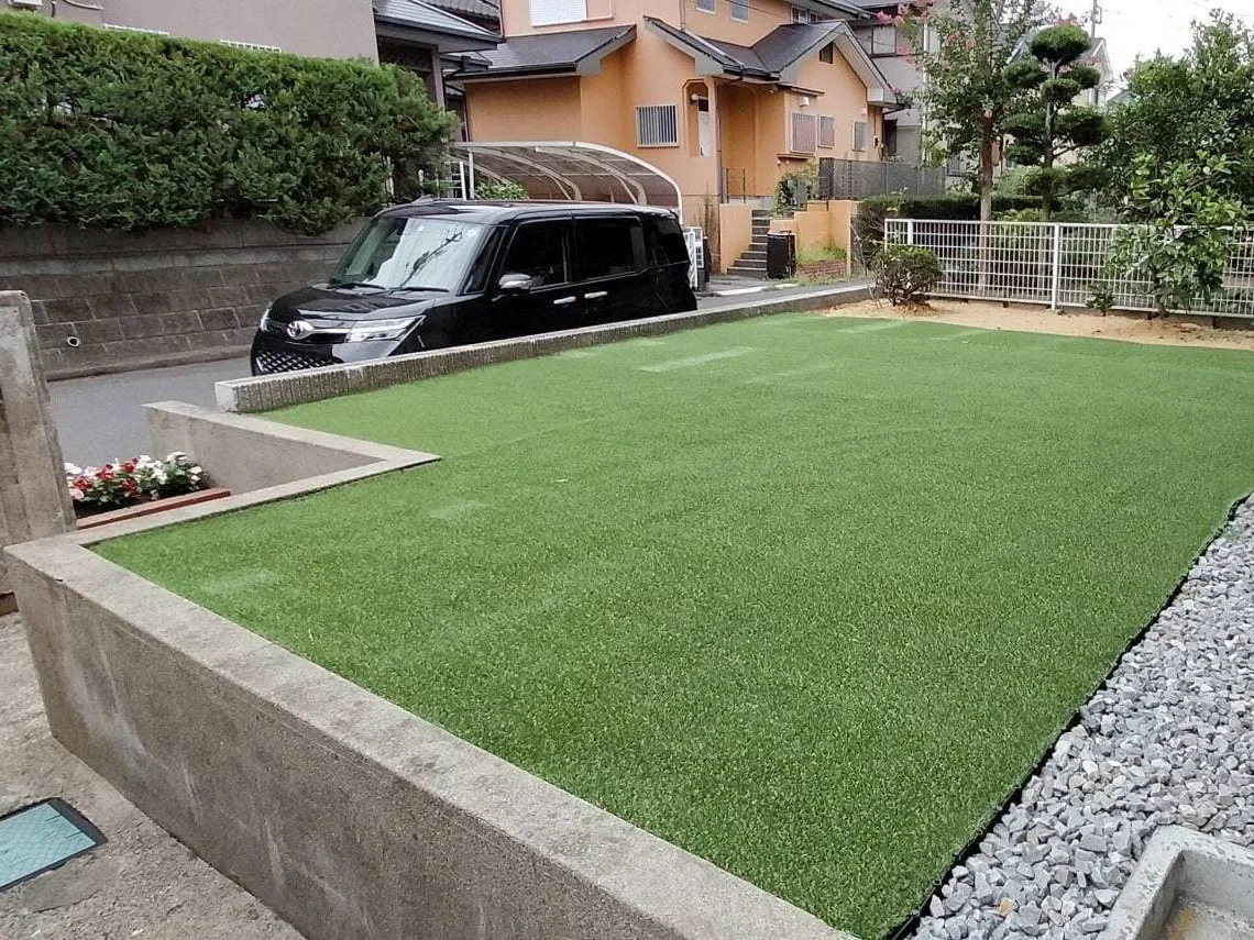 守谷市｜草刈り・伐採・人工芝設置・防草シート等の施工写真 2